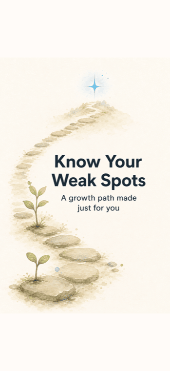 Watercolor illustration: personalized weakness diagnosis